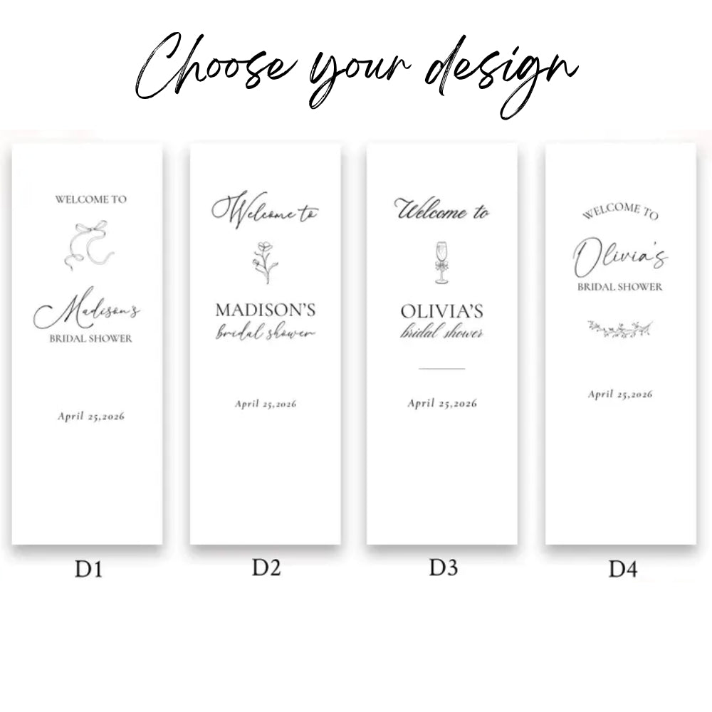 Welcome To Bridal Shower Custom Fabric Banner With Name & Date, Personalized Bridal Shower Welcome Sign Banner WD0206