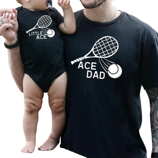 Ace Dad Little Ace Matching Dad And Daughter Tennis T Shirts, Tennis Matching Daddy And Me Shirts ET0929
