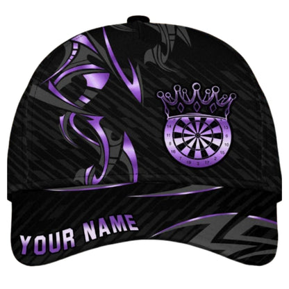 Custom Darts Black And Gold Baseball 3D Printed Cap, Custom Dart Players Cap Hat CP0429