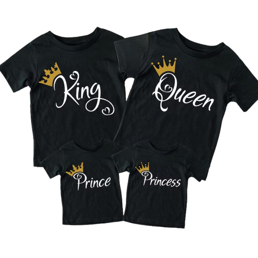 Matching Family King Queen Prince Princess T Shirt, Family Royal Matching Shirts ET0762