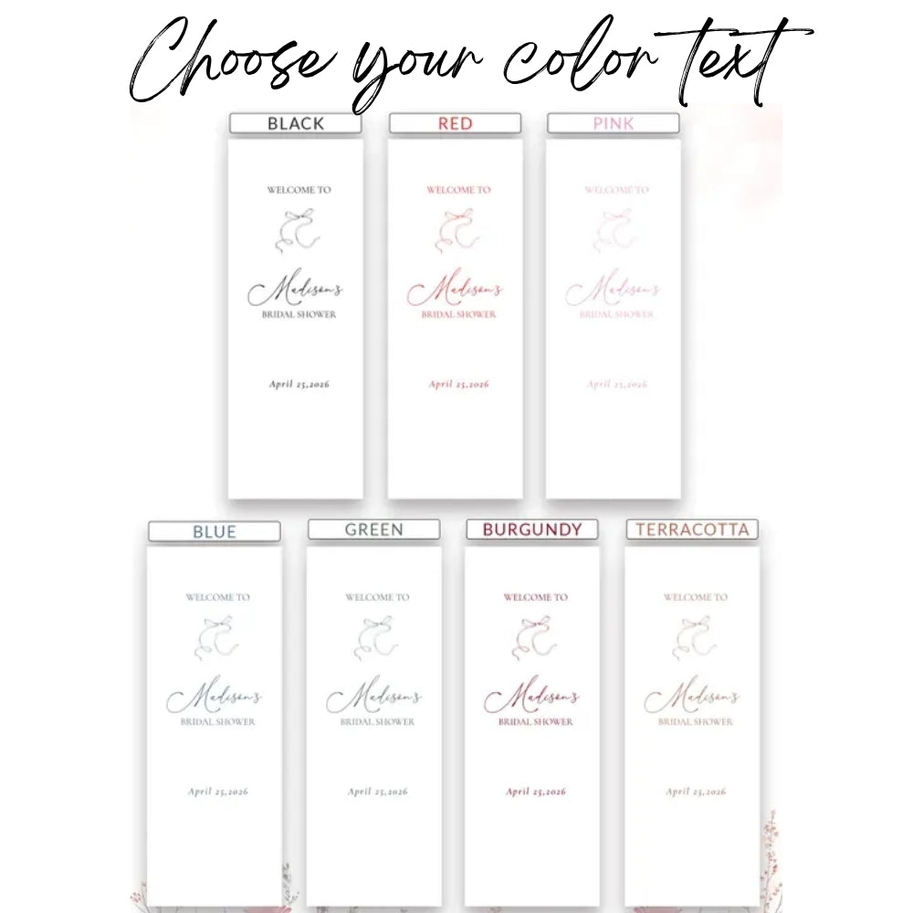 Welcome To Bridal Shower Custom Fabric Banner With Name & Date, Personalized Bridal Shower Welcome Sign Banner WD0206
