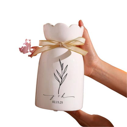 Personalized Couple Initials Wedding Bloom Vase, Custom Wedding Flower Vase WD0323