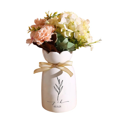 Personalized Couple Initials Wedding Bloom Vase, Custom Wedding Flower Vase WD0323