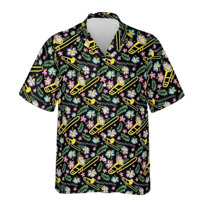 Tropical Trombone Hawaiian Shirt Men Women, Trombone Hawaiian Shirts HE0327