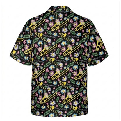 Tropical Trombone Hawaiian Shirt Men Women, Trombone Hawaiian Shirts HE0327