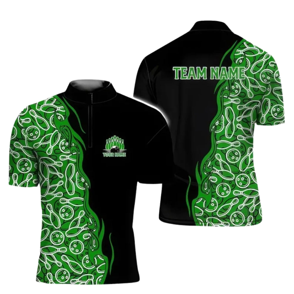 Custom Team Bowling Jersey For Men, Custom Black Purple Bowling Shirts BE0174