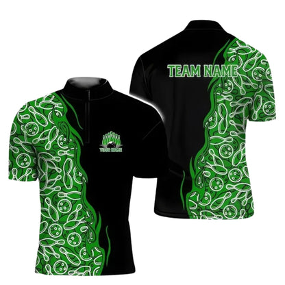 Custom Team Bowling Jersey For Men, Custom Black Purple Bowling Shirts BE0174