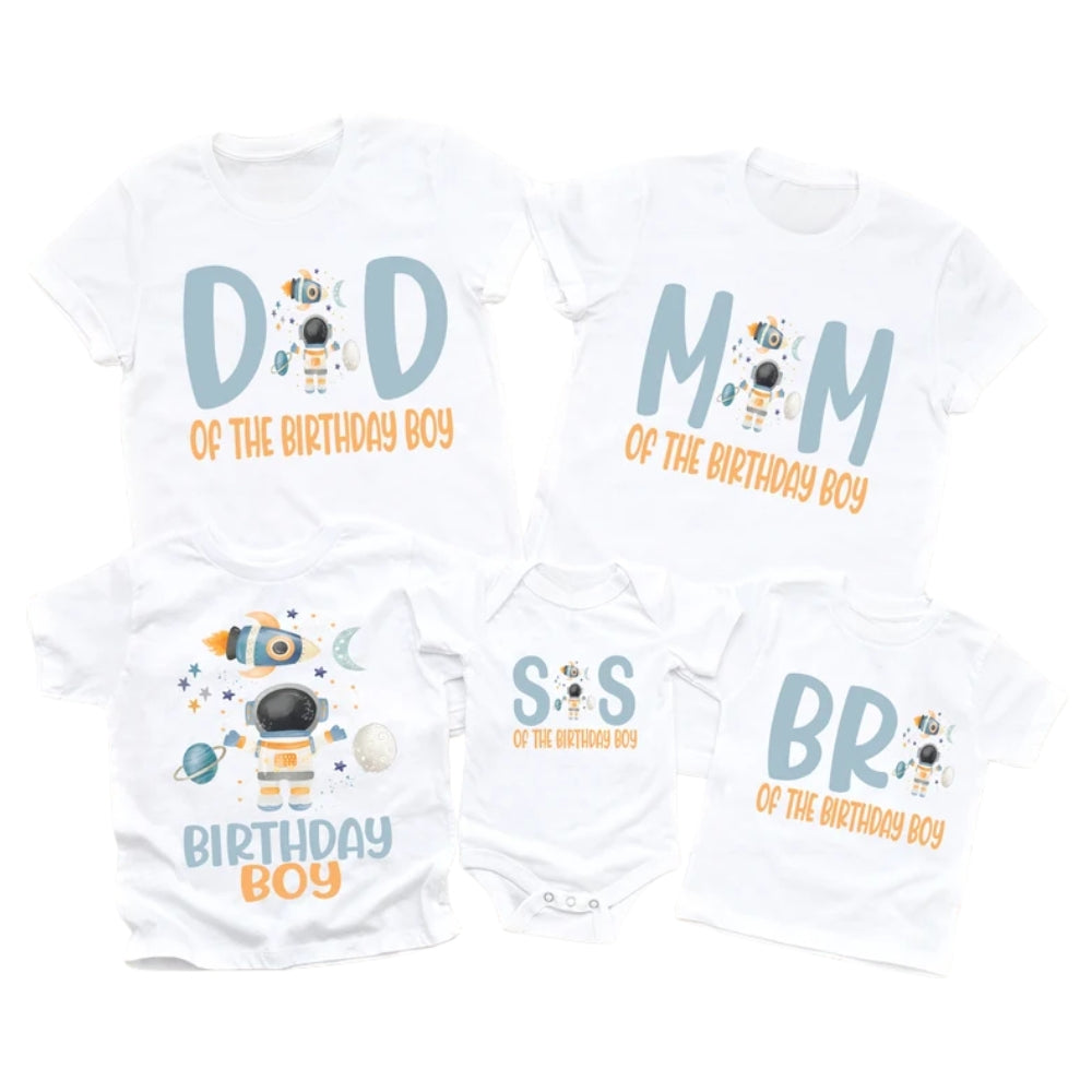 Astronaut Birthday Boy Matching Family T Shirts, Birthday Space Matching Shirts For Family ET0493