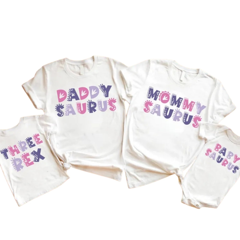 Daddysaurus Mommysaurus Matching Dinosaur Family T Shirts, Matching Dinosaur Shirts For Family ET0213