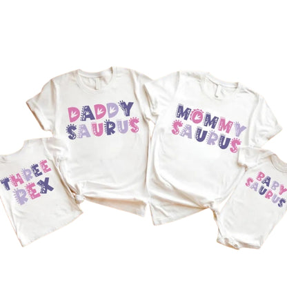 Daddysaurus Mommysaurus Matching Dinosaur Family T Shirts, Matching Dinosaur Shirts For Family ET0213