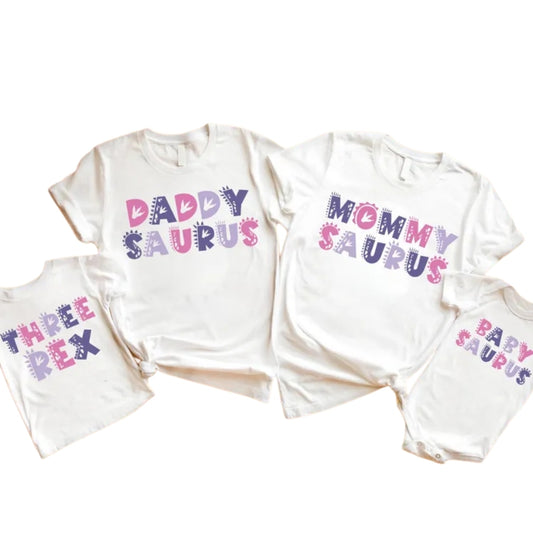 Daddysaurus Mommysaurus Matching Dinosaur Family T Shirts, Matching Dinosaur Shirts For Family ET0213