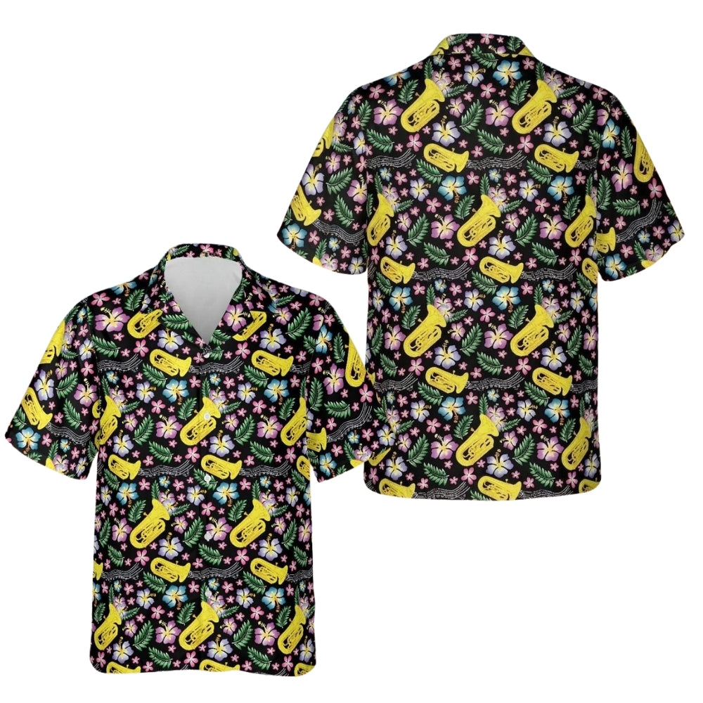 Tuba Floral Aloha Hawaiian Shirt Men Women, Tuba Hawaiian Shirts For Tubist HE0328