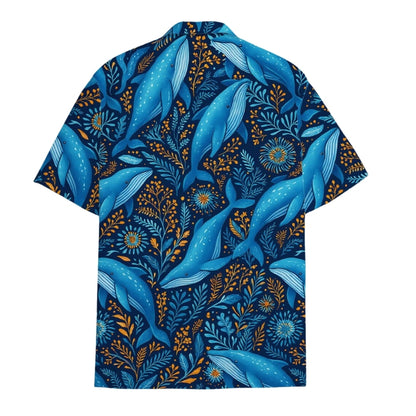 Blue Whale Floral Hawaiian Shirt For Men Women, Whale Lover Hawaiian Shirts HE0110