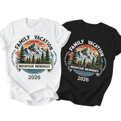 Family Vacation Mountain Memories Custom Matching Family T Shirts, Custom Vacation Matching Shirts Family ET0342