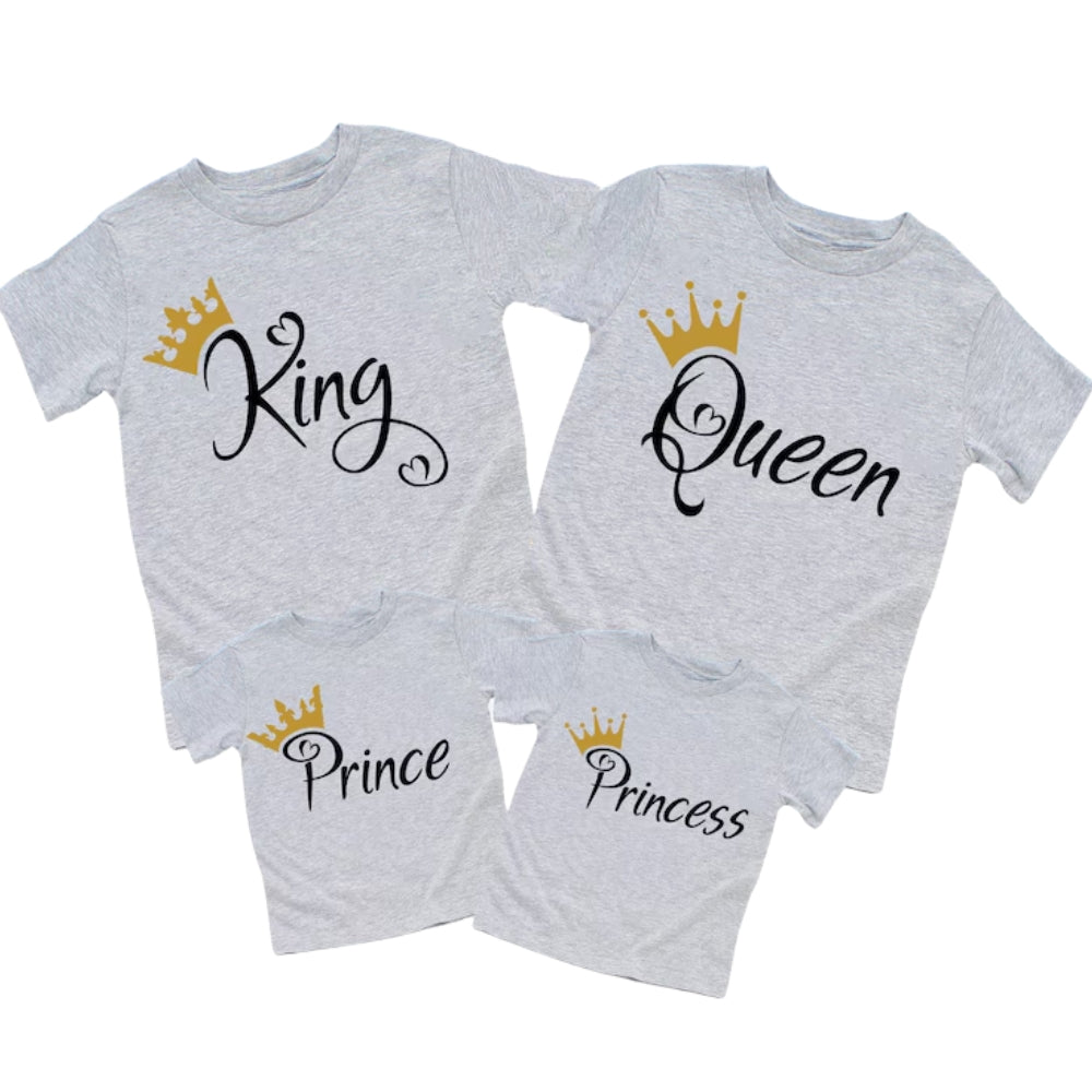 Matching Family King Queen Prince Princess T Shirt, Family Royal Matching Shirts ET0762