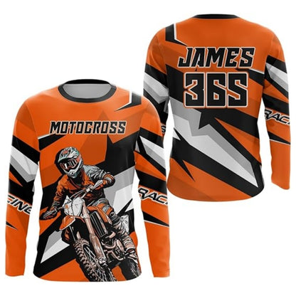 Custom Motocross Racing Long Sleeve Jersey Blue, Custom Motocross Jerseys MZ0055