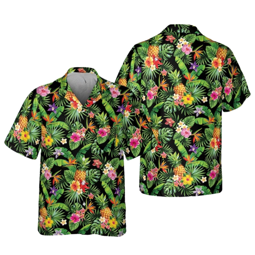Pineapple Tropical Hawaiian Shirt For Men Women, Tropical Hawaiian Shirts HE0111