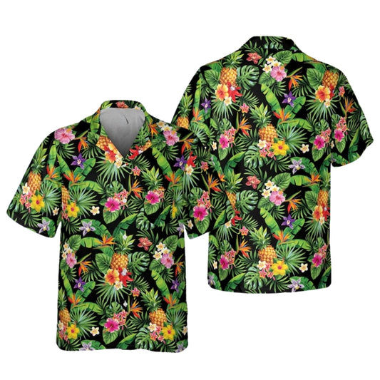 Pineapple Tropical Hawaiian Shirt For Men Women, Tropical Hawaiian Shirts HE0111