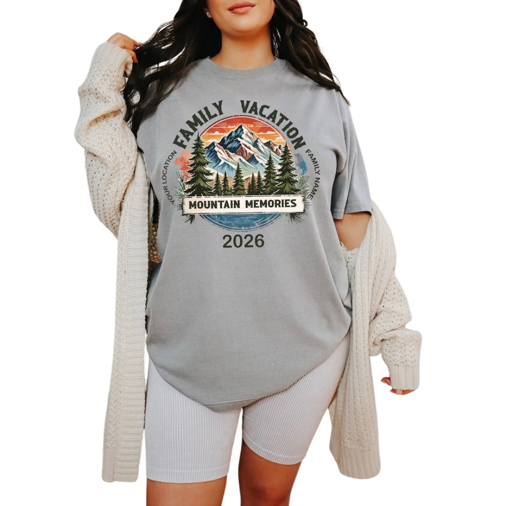 Family Vacation Mountain Memories Custom Matching Family T Shirts, Custom Vacation Matching Shirts Family ET0342