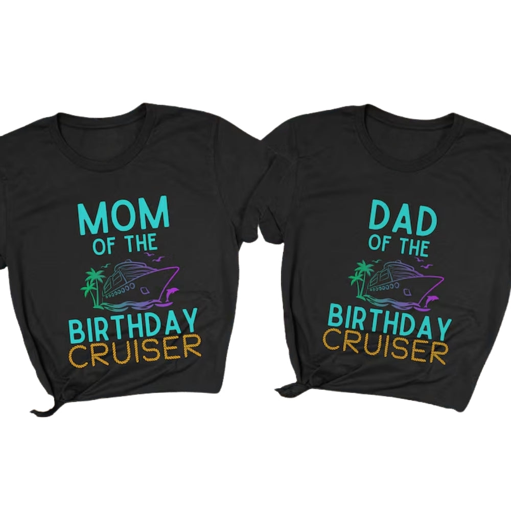 Personalized Cruising Into My 21st Birthday Family T Shirts, Custom Matching Birthday Shirts For Family ET0617