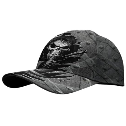 Skull 3D Baseball Cap, Skull American Flag 3D Print Caps Hats CP0169