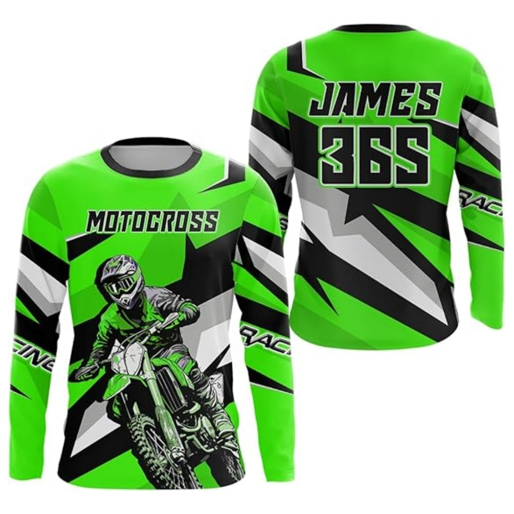 Custom Motocross Racing Long Sleeve Jersey Blue, Custom Motocross Jerseys MZ0055