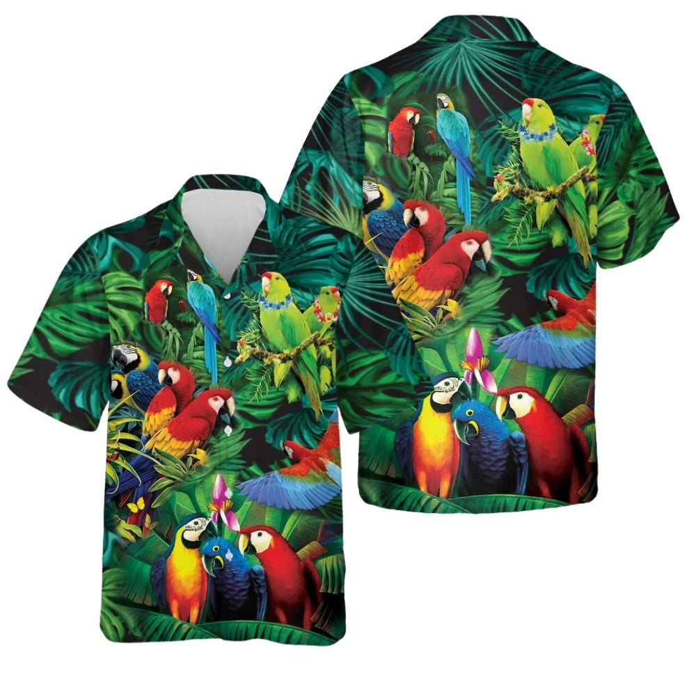 Tropical Parrot Hawaiian Shirt For Men Women, Parrot Aloha Hawaiian Shirts HE0142