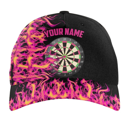 Custom Pink Flame Dart 3D Printed Baseball Cap, Custom Flame Darts Cap Hat CP0431