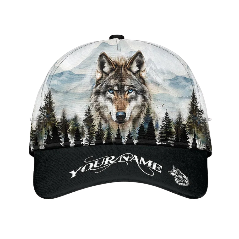 Personalized Wolf 3D Baseball Cap, Custom Name Wolf Hats Caps CP0170