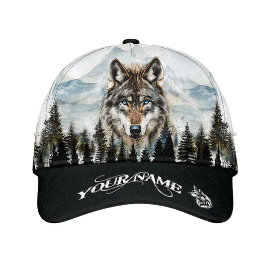 Personalized Wolf 3D Baseball Cap, Custom Name Wolf Hats Caps CP0170
