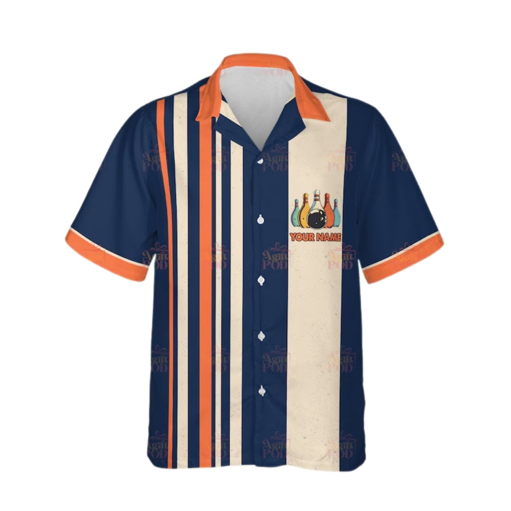 Let The Good Times Roll Custom Retro Hawaiian Bowling Shirt Men, Custom Fun Retro Bowling Shirts BE0175