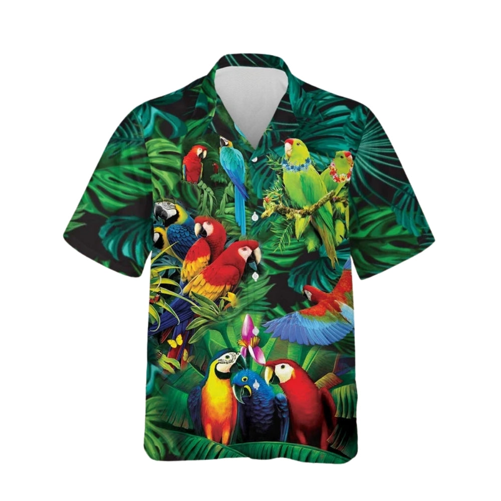 Tropical Parrot Hawaiian Shirt For Men Women, Parrot Aloha Hawaiian Shirts HE0142