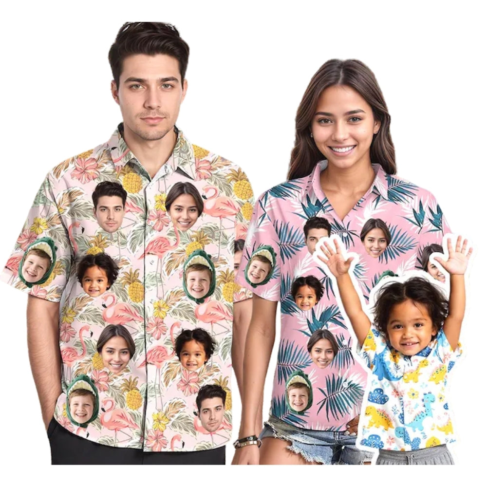 Custom Face Tropical Hawaiian Shirt Men And Women, Custom Tropical Hawaiian Shirt With Photo HE0112