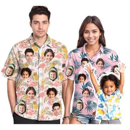 Custom Face Tropical Hawaiian Shirt Men And Women, Custom Tropical Hawaiian Shirt With Photo HE0112