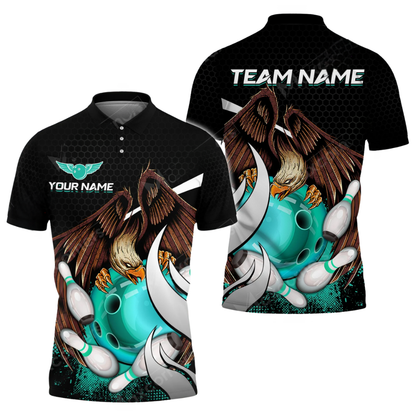 Eagle Custom Mens Bowling Polo Shirt, Custom Ealge Bowling Team Shirts BZ0660