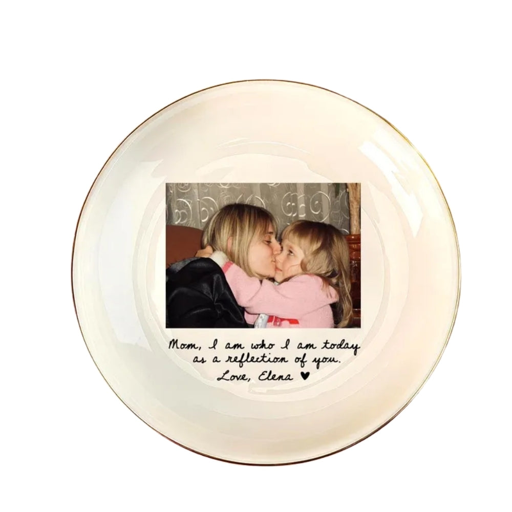 Custom Photo Mother of The Bride Jewelry Dish, Personalized Photo Jewelry Dish for Mom on Wedding Day WD0078