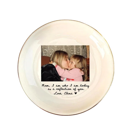 Custom Photo Mother of The Bride Jewelry Dish, Personalized Photo Jewelry Dish for Mom on Wedding Day WD0078