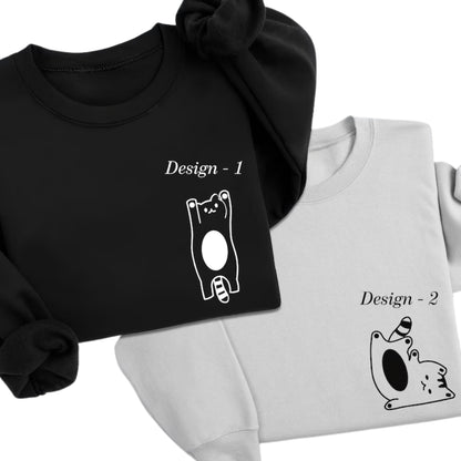 Cute Couple Cat Sweatshirt, Matching Couple Cat Lover Sweatshirt For Valentine Day 2D0818