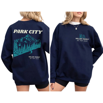 Personalized Family Ski Trip Matching Sweatshirt, Custom Ski Vacation Family Sweatshirts ET1344