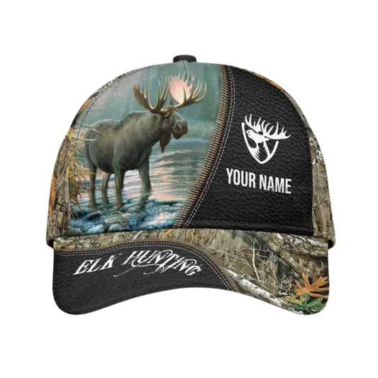 Custom Name Elk Hunting Baseball Caps, Custom Elk Hunting Hats Caps CP0074