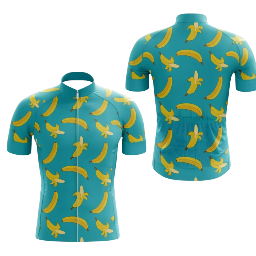 Banana Cyan Cycling Short Sleeve Jersey For Men, Banana Lovers Cycling Jersey CG0855