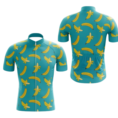 Banana Cyan Cycling Short Sleeve Jersey For Men, Banana Lovers Cycling Jersey CG0855