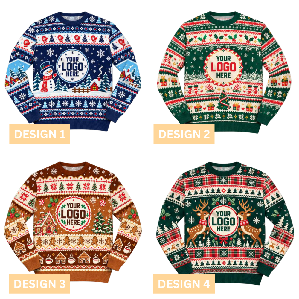Custom Logo Reindeer Christmas Ugly Sweater, Personalized Photo Ugly Christmas Sweatshirt 2D1280