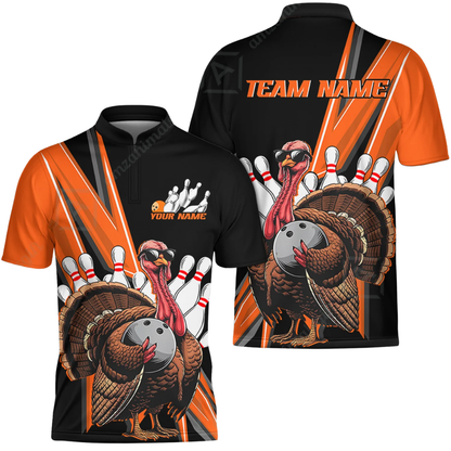 Custom Turkey Chicken Bowling Mens Jersey, Custom Thanksgiving Bowling Shirts For Team BZ0633