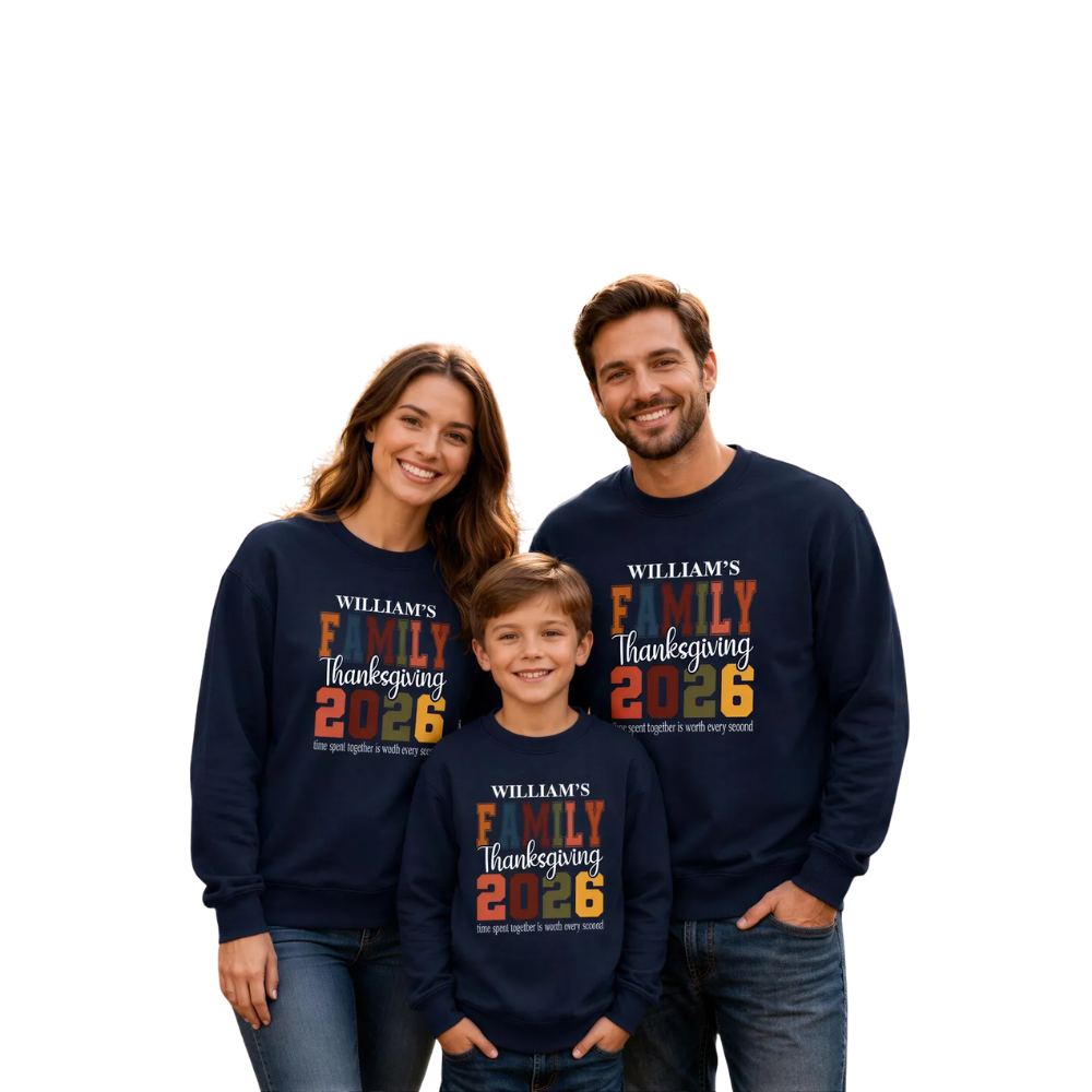 Personalized Family Thanksgiving Matching Sweatshirt, Custom Thanksgiving Family Sweatshirts ET1287