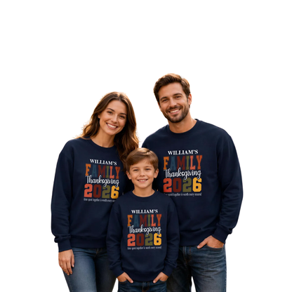 Personalized Family Thanksgiving Matching Sweatshirt, Custom Thanksgiving Family Sweatshirts ET1287