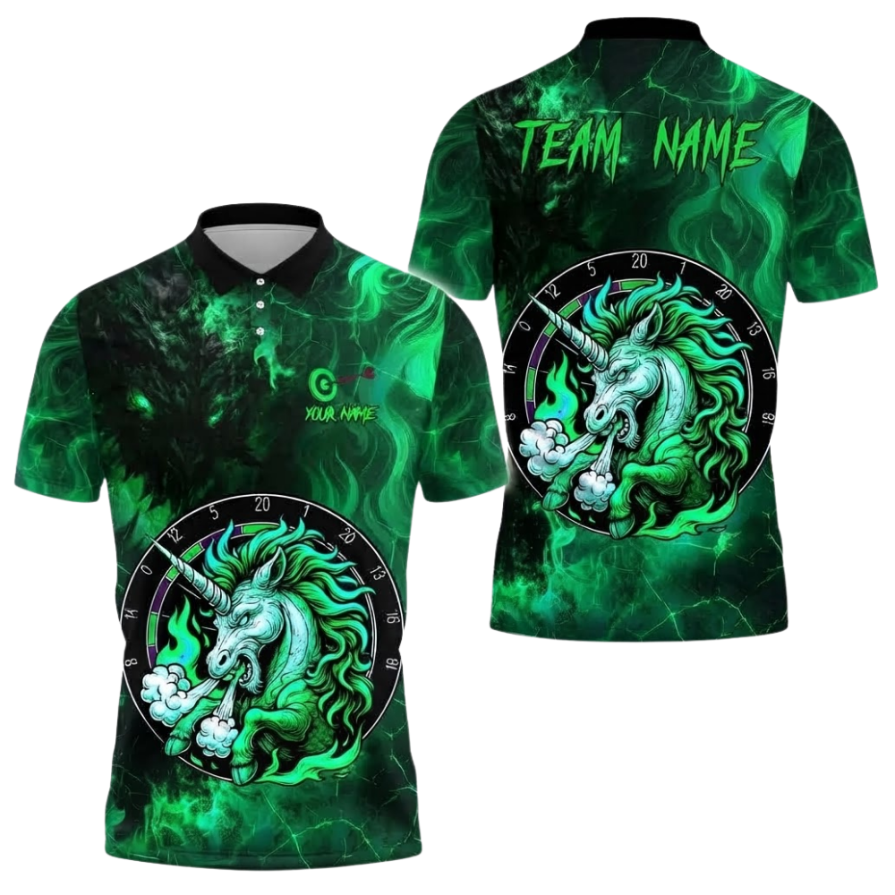 Custom Unicorn Darts Polo Shirt For Men, Custom Team Unicorn Dart Shirt DE0113