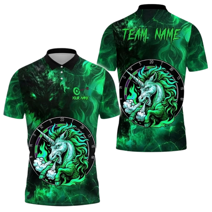 Custom Unicorn Darts Polo Shirt For Men, Custom Team Unicorn Dart Shirt DE0113