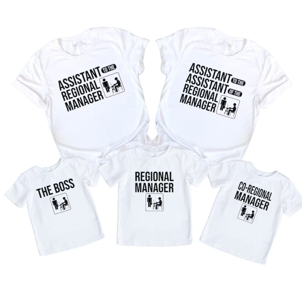 Regional Manager Assistant Regional Manager Matching Family T Shirt, Funny Office Family Matching Shirts ET1011