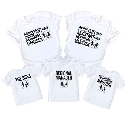 Regional Manager Assistant Regional Manager Matching Family T Shirt, Funny Office Family Matching Shirts ET1011